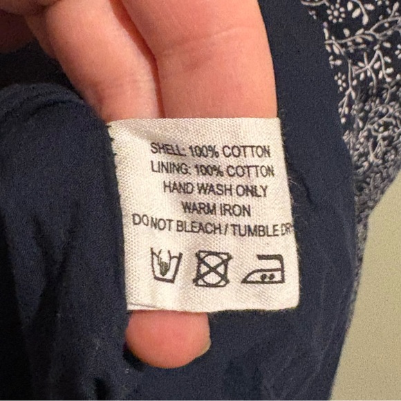 Anthropologie Meadows Amaryllis Floral Dress Navy Floral Altered Size 8 - Picture 8 of 11